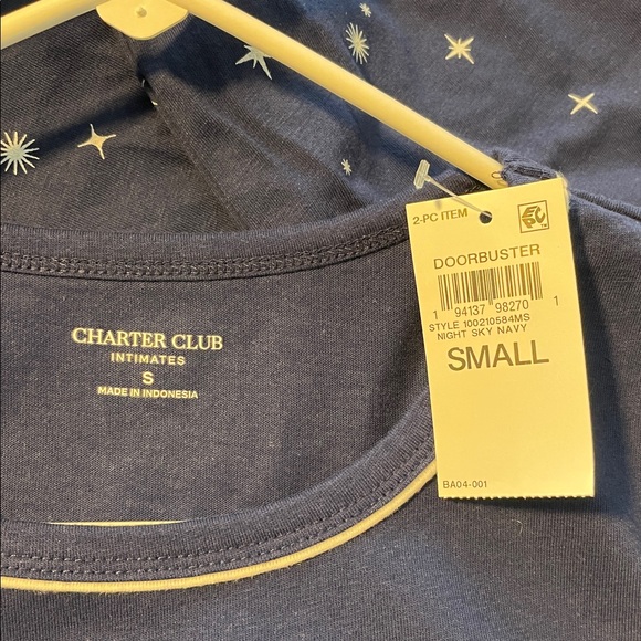 Charter Club Night Sky Navy Pajama Set - Picture 3 of 5